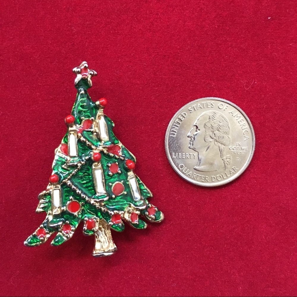 Vintage Holiday Christmas Tree Brooch